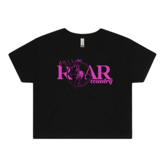 Girls Crop Tees - Black & Pink