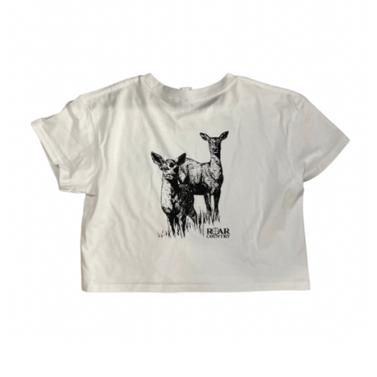 Girls Crop Tees - White Doe & Fawn