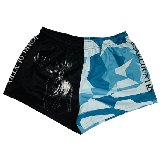 Kids Footy Shorts - Teal Camo