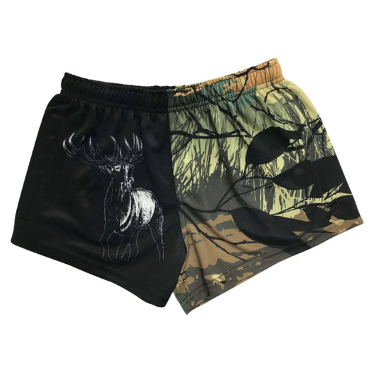 Kids Footy Shorts - Grassy Stag