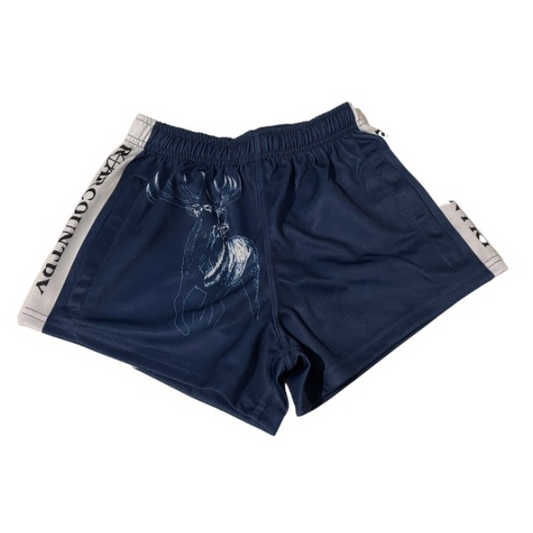 Footy Shorts - Navy & White