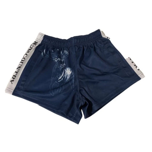 Kids Footy Shorts - Navy & White