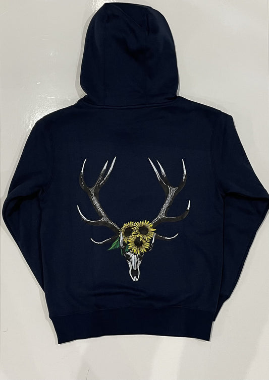 navy blue sunflower hoodie